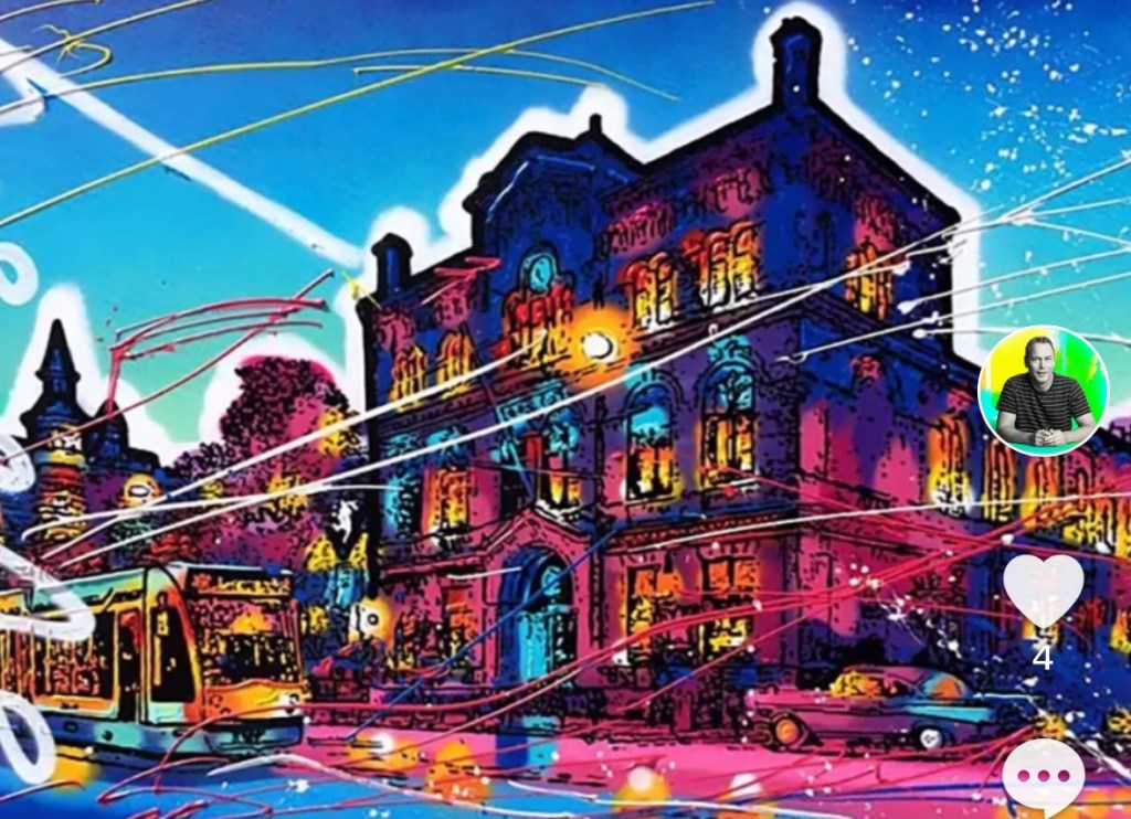 Paradiso in Amsterdam. Acrylic paint and spraycan on canvas. By Ray&nbsp;Heere