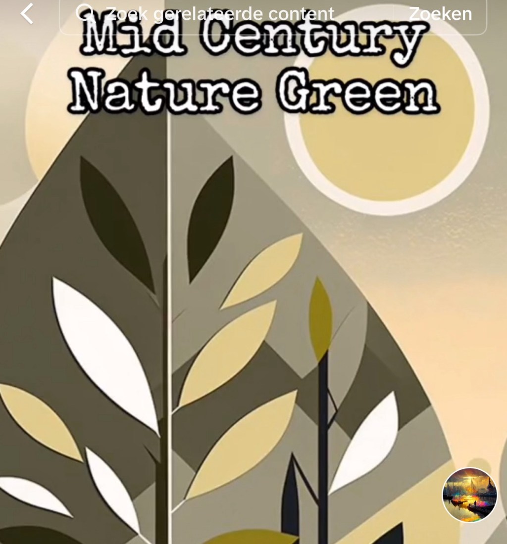 Mid Century Nature Green. Digital art series by Ray&nbsp;Heere