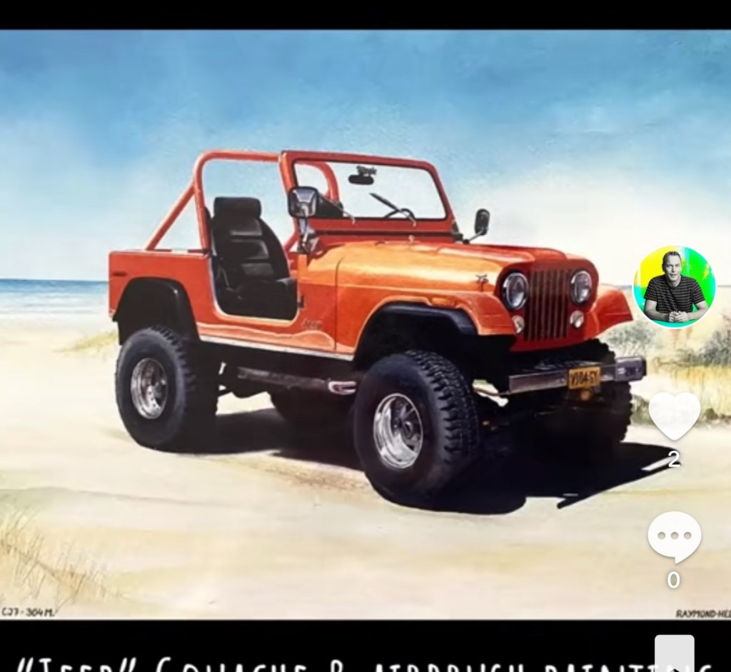 “Jeep” Gouache & airbrush painting made by Ray Heere in&nbsp;1993