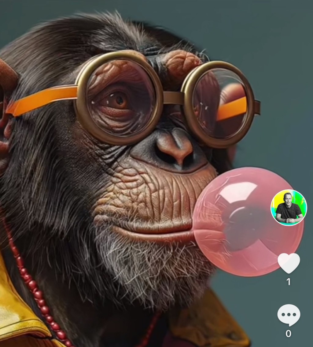 Available @ Amazon, Walmart and Target ‘Chimpanzee Blowing Bubble’ by Ray&nbsp;Heere